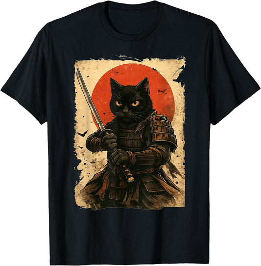 Cat Samurai Vintage Japanese Warrior