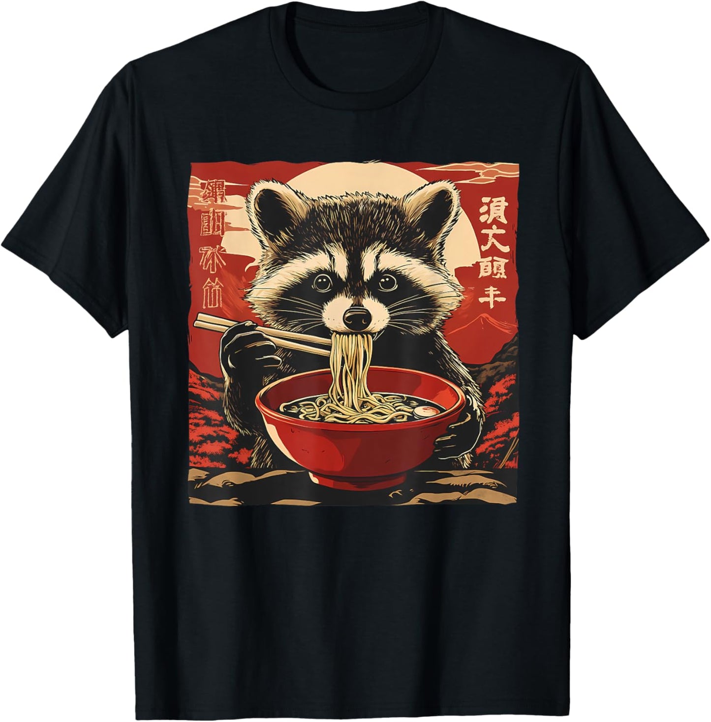 Anime Shirt For Men Women Kid Racoon Ramen Noodles Kawaii Cute Raccoon Eating Ramen Noodles Anime Gift