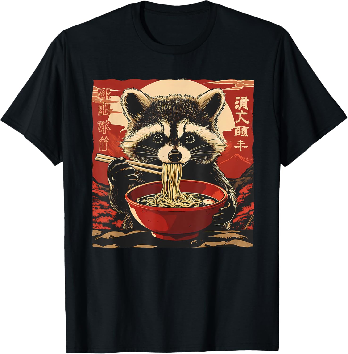 Anime Shirt For Men Women Kid Racoon Ramen Noodles Kawaii Cute Raccoon Eating Ramen Noodles Anime Gift