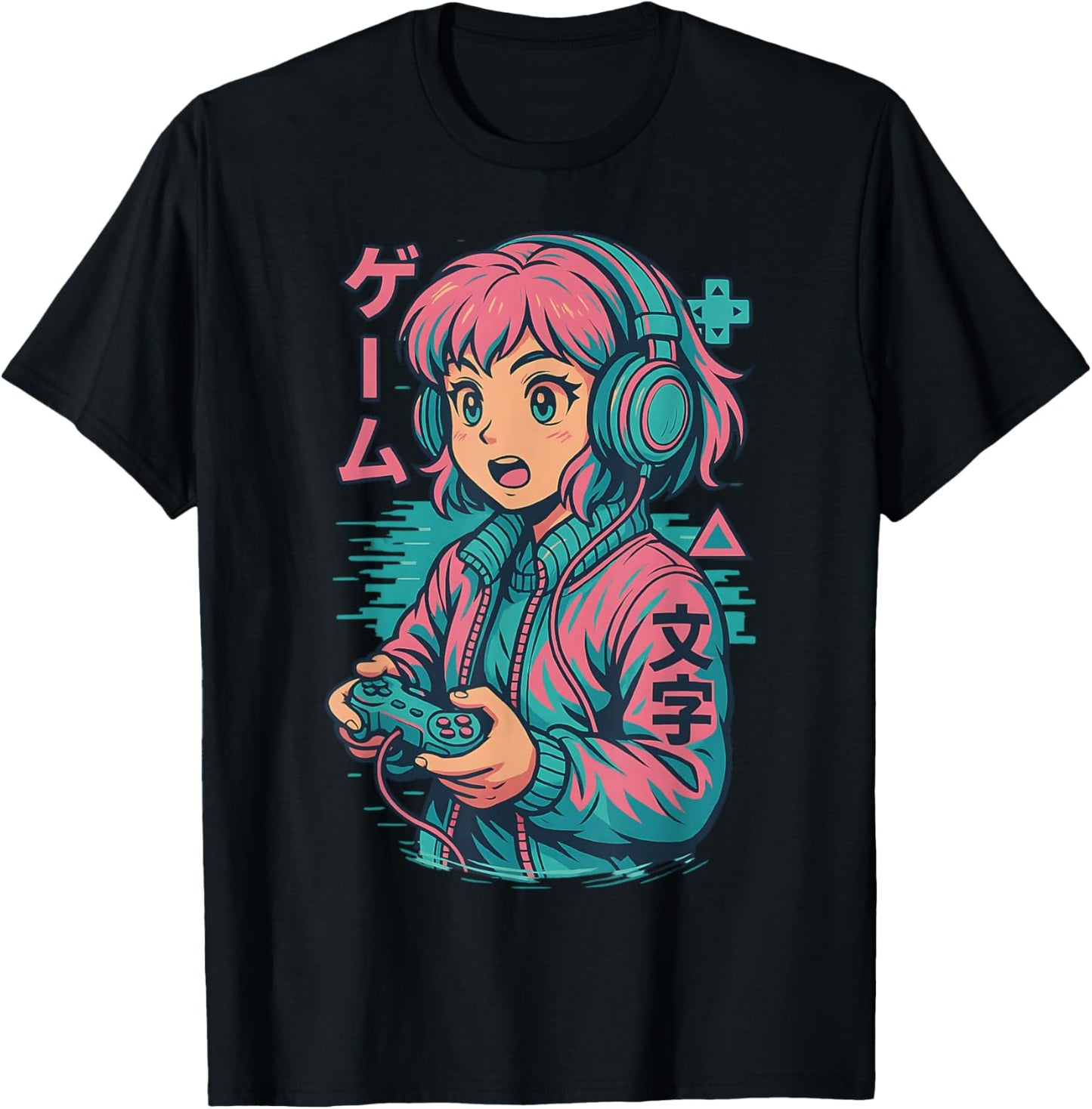 Vaporwave Gamer Girl Japanese Art Anime Manga Graphic