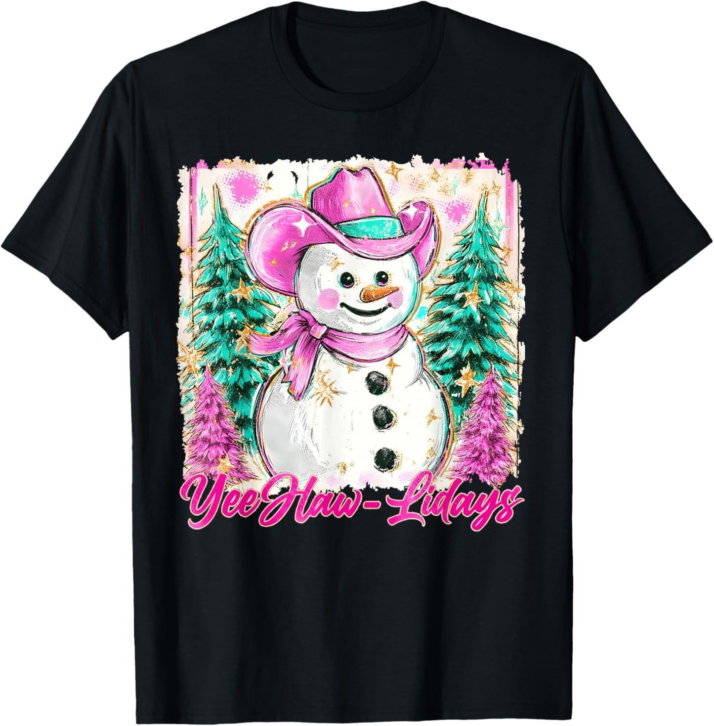 Funny Howdy Cowboy Snowman Western Merry Christmas 2025