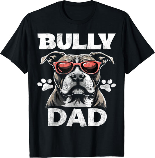 American Bully Dog Dad Vintage T-Shirt for Men Women Kids