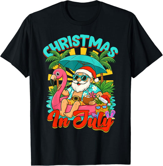 Christmas In July Boys Girls Kids Santa Flamingo Summer Xmas