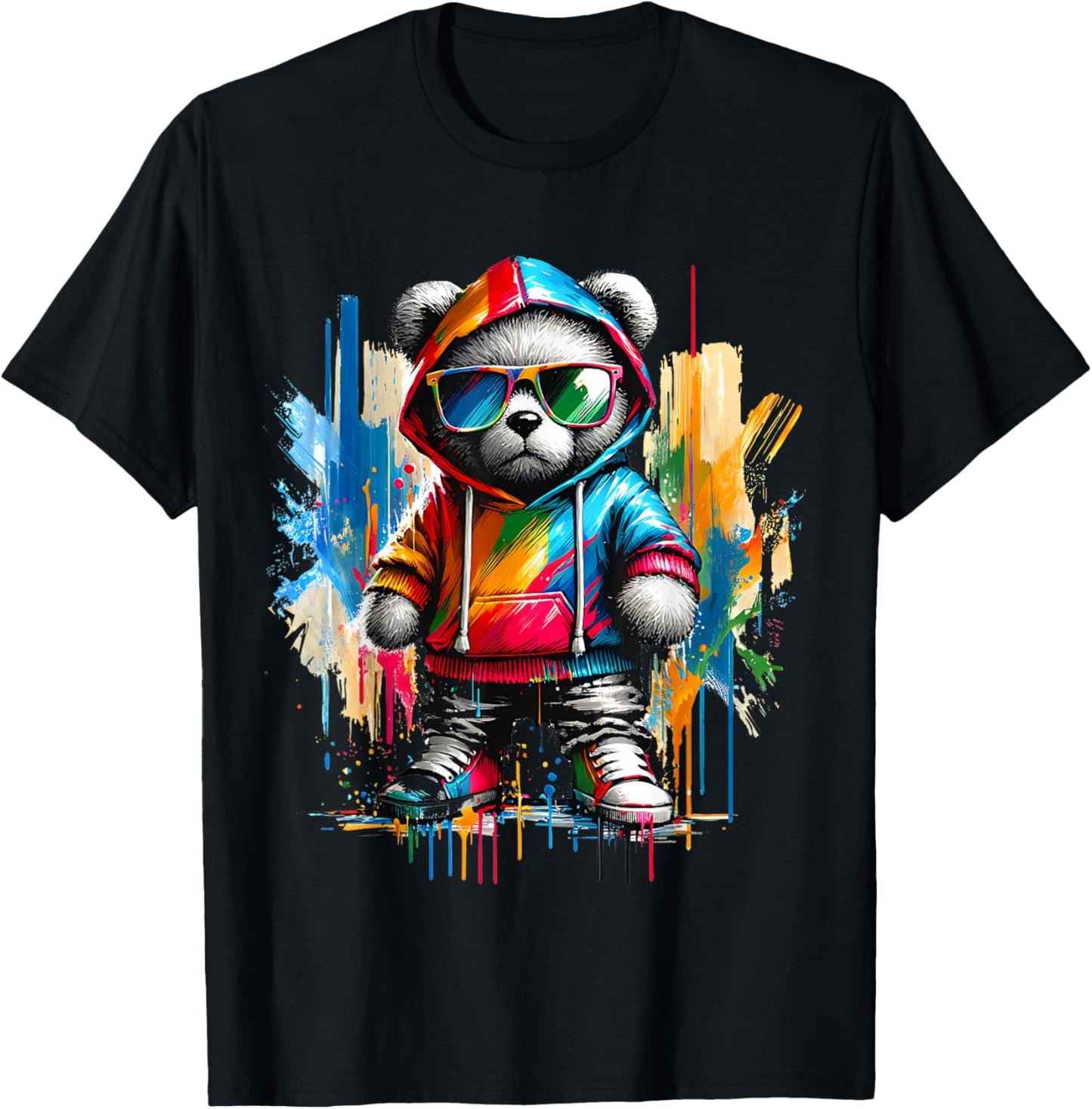 Graphic Teddy Bear Cool Bears Hip Hop Streetwear Colorful