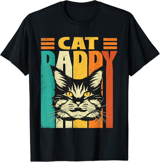 Cat Daddy - Retro Vintage Father's Day Pet Lover T-Shirt