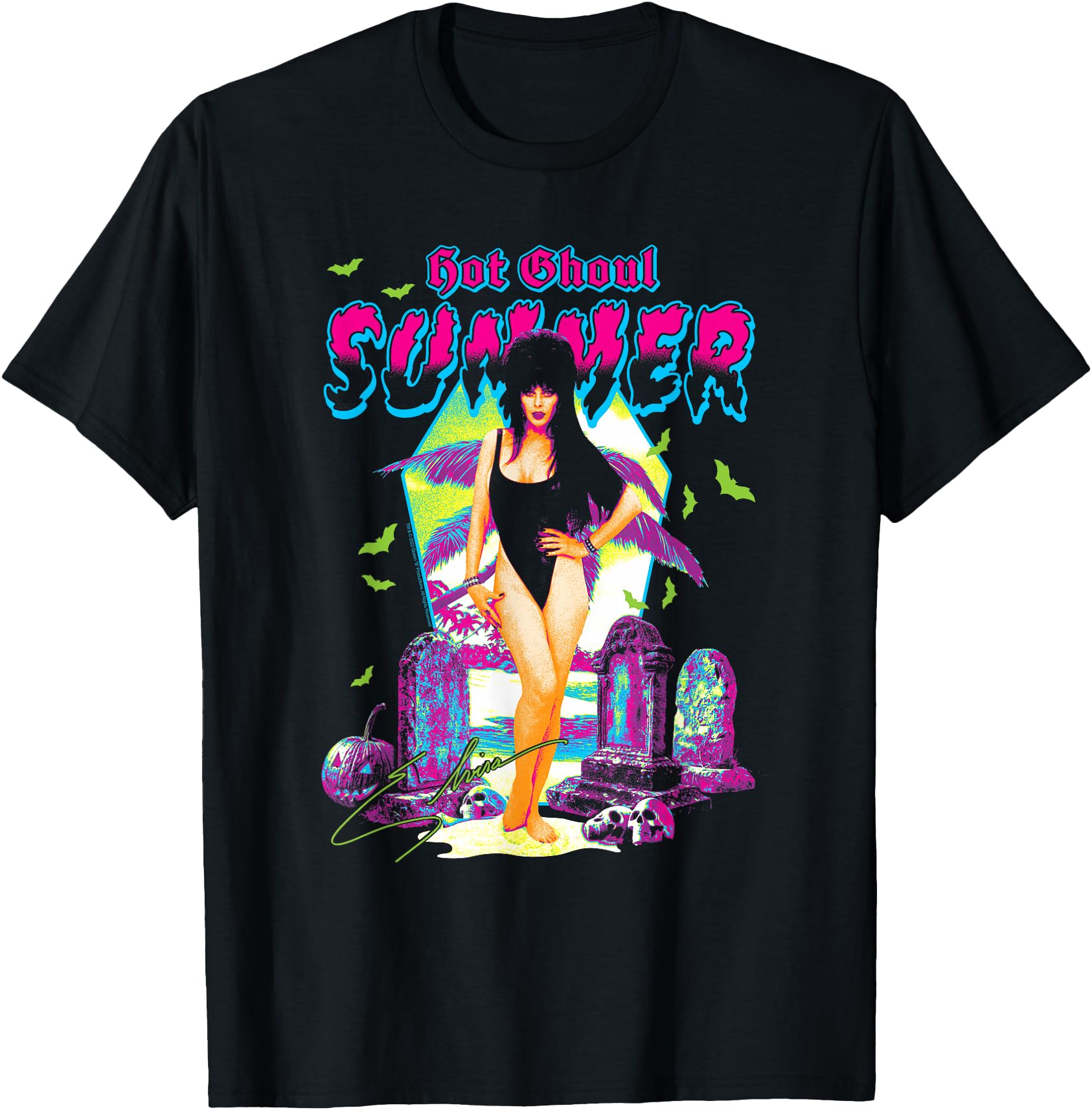 Elvira Hot Ghoul Summer Retro Neon Colors Goth Summerween