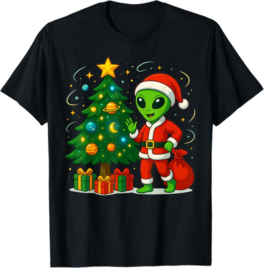 Alien Christmas Tree Xmas Lights Funny Holiday Men Boys