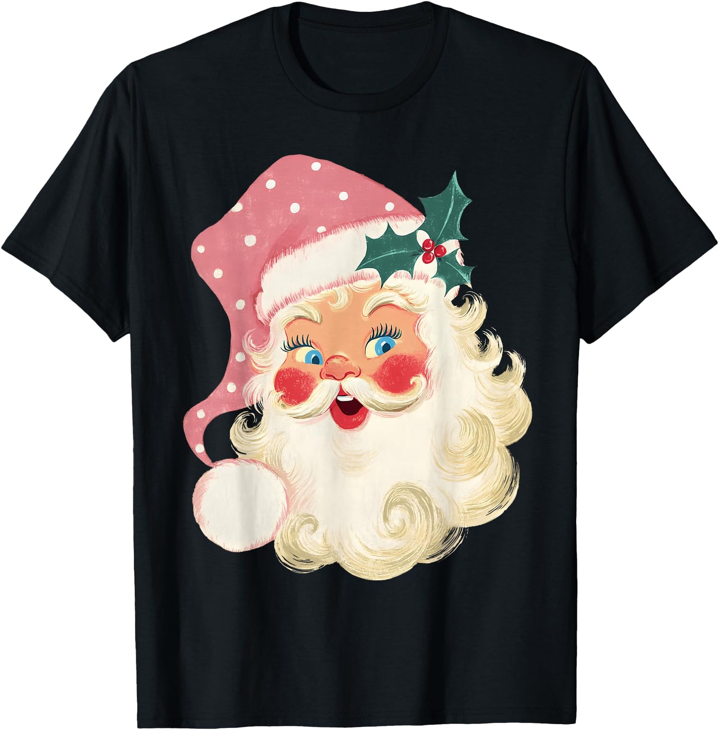 Vintage Retro Pink Santa Claus Christmas Xmas Men Women Kid