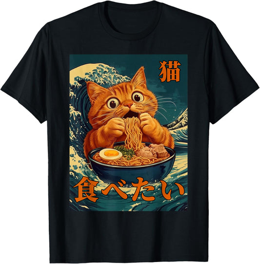 Cat Ramen Japanese Graphic Art Men Women Teens Funny Anime