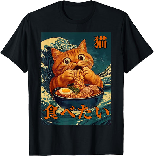 Cat Ramen Japanese Graphic Art Men Women Teens Funny Anime
