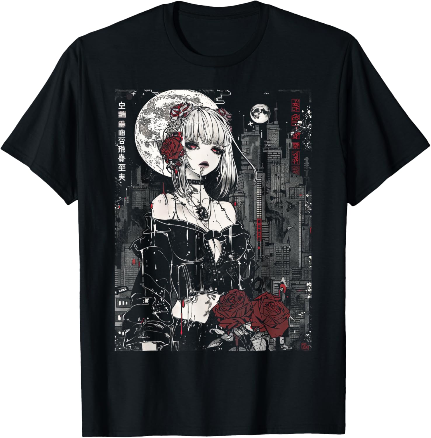 Anime Japanese Goth Cyberpunk City Gothic Vampire Roses