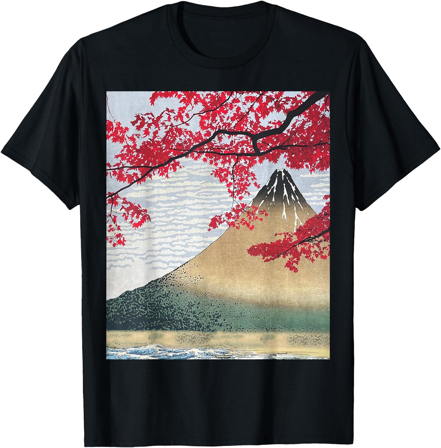 Mount Fuji Maple Leaves Momiji Autumn Fall Poster Ukiyoe Art