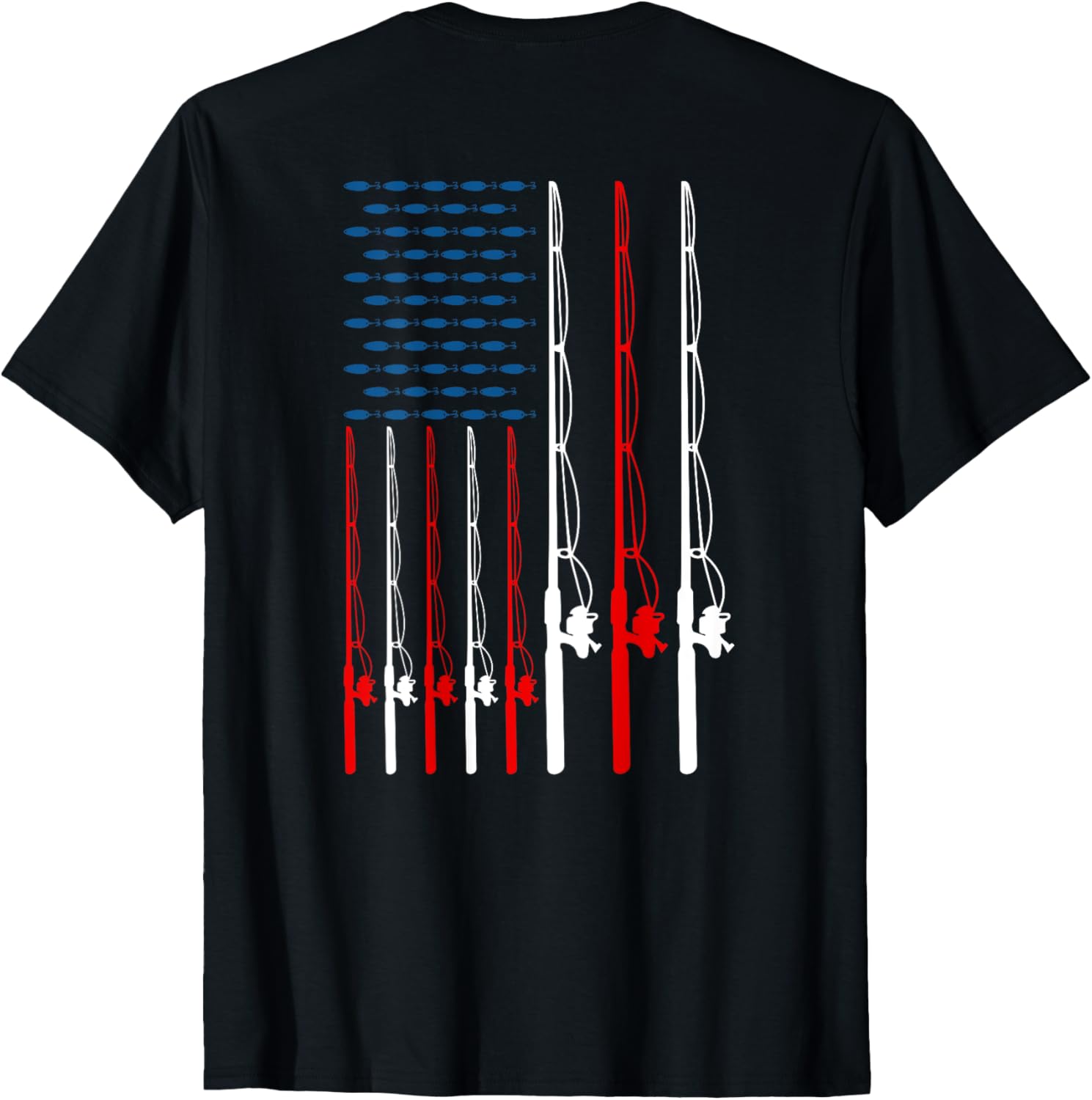 American Flag Fishing Rod Fishing Lover Funny Fisherman T-Shirt