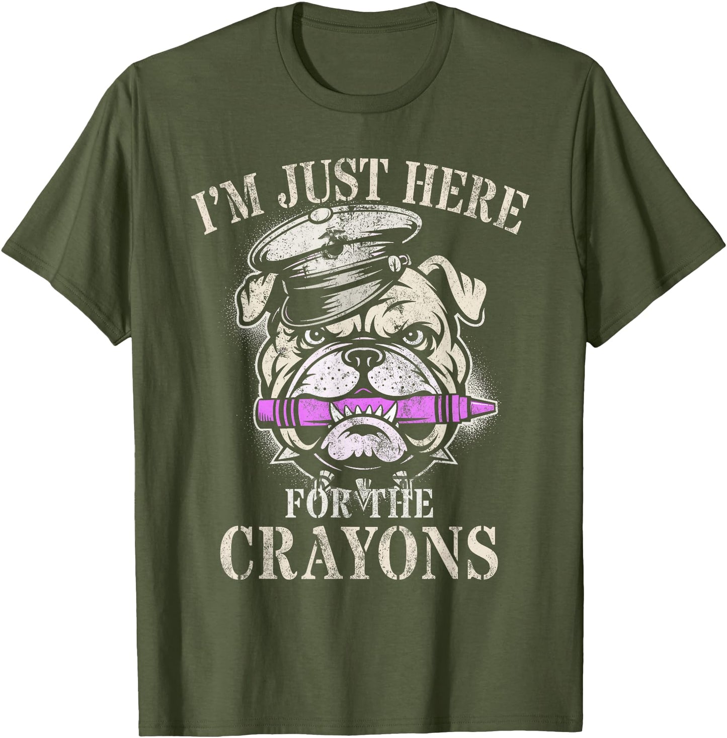 Grunt I'm JUST HERE for Crayons Soldier Family Military Joke