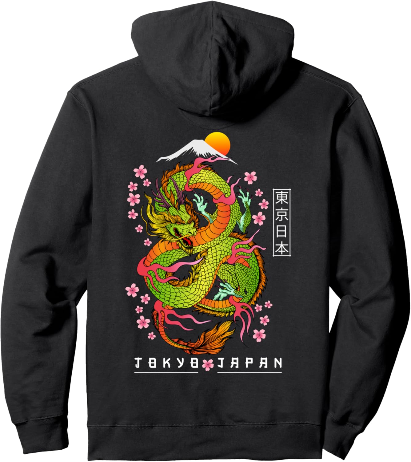 Japanese Aesthetic Dragon Tokyo Japan Asian 80\u2019s Manga Anime Pullover Hoodie