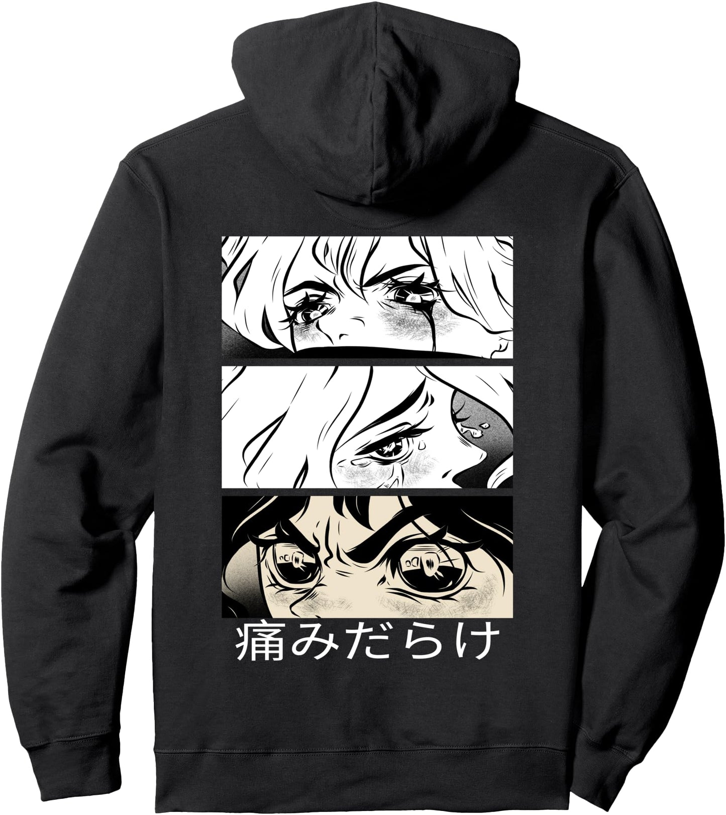 Sad Girl Full Of Pain Japanese Harajuku Lofi Manga Anime Pullover Hoodie