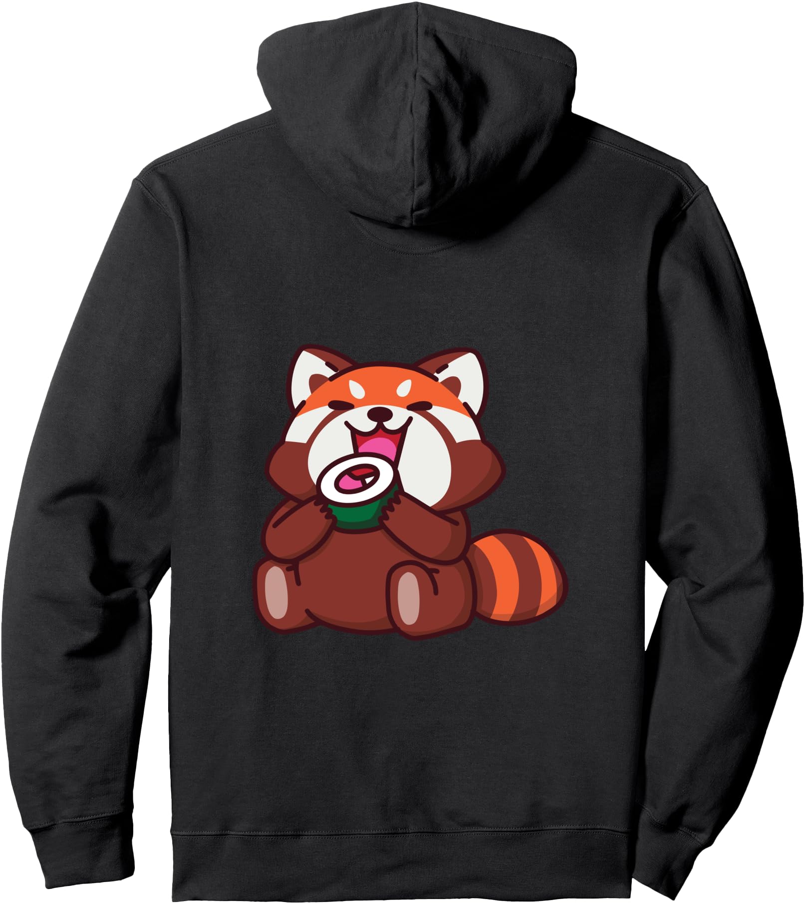 Red Panda Bear Eats Sushi Japan Animals Cute Kawaii Japanese Pullover Hoodie