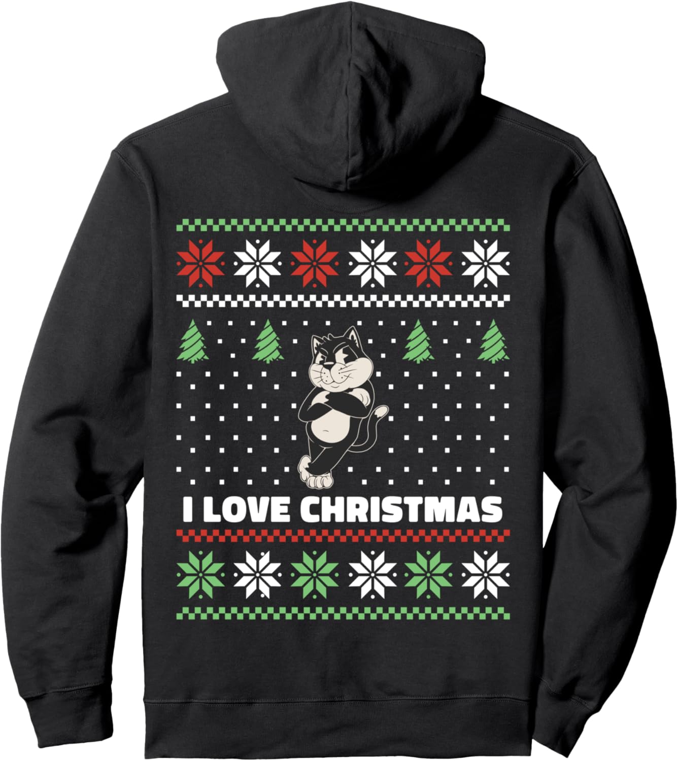 Cat Paw Funny Cats Pet Lover Christmas Xmas Design Pullover Hoodie