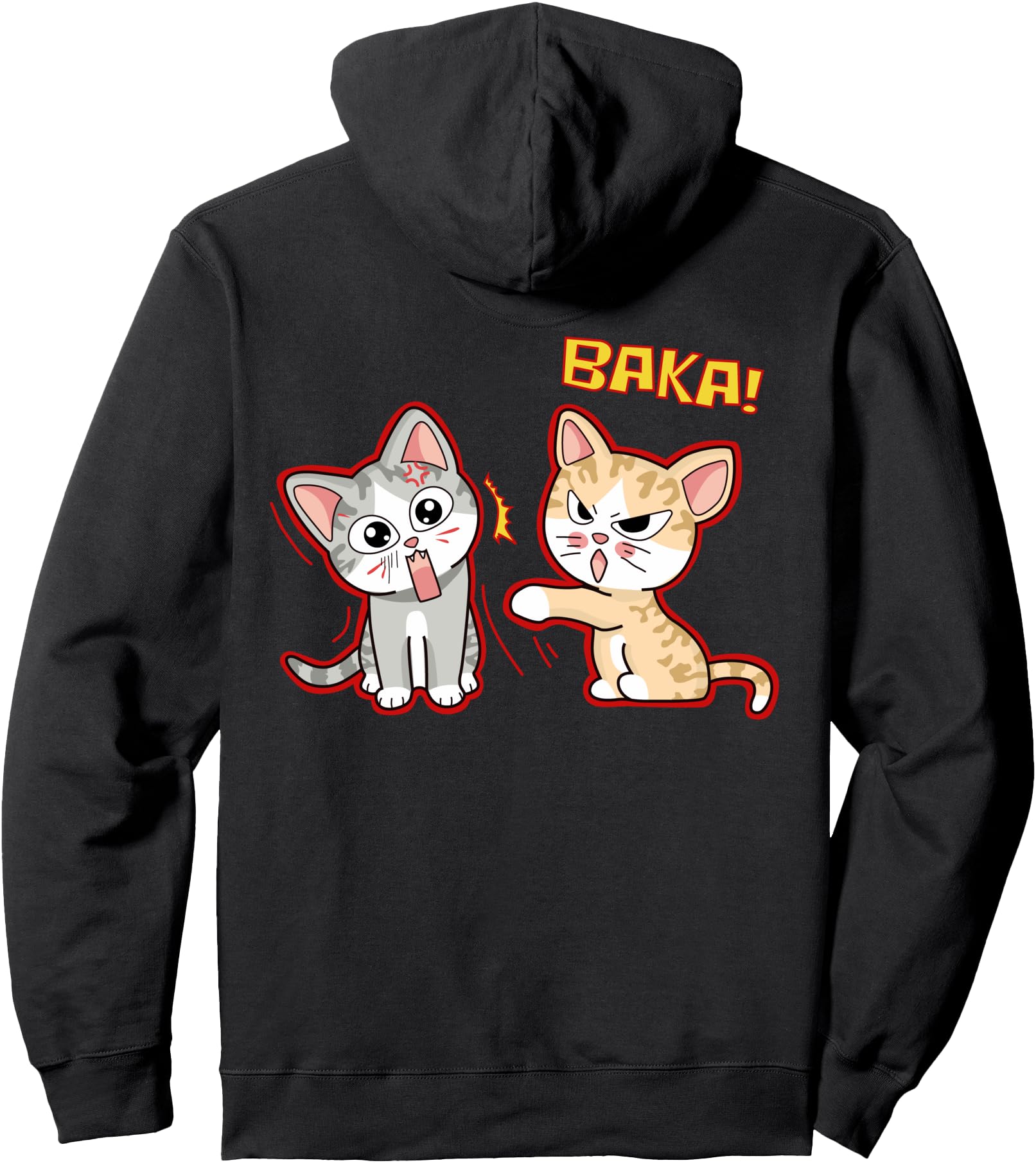 Funny Anime Baka cat Slap - Baka Japanese Pullover Hoodie