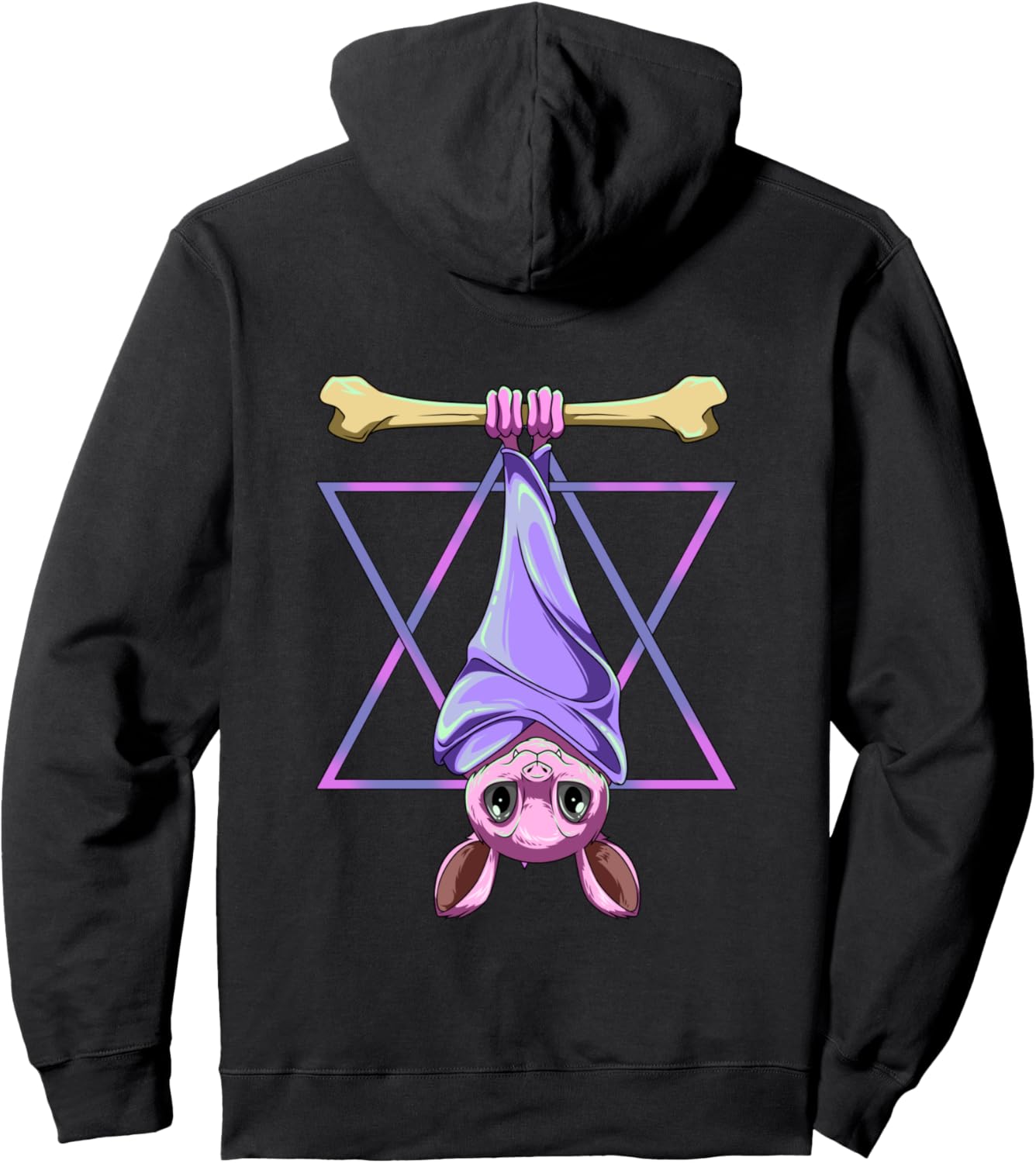 Kawaii Pastel Goth and Nu Goth Bat - Otaku Anime Pullover Hoodie