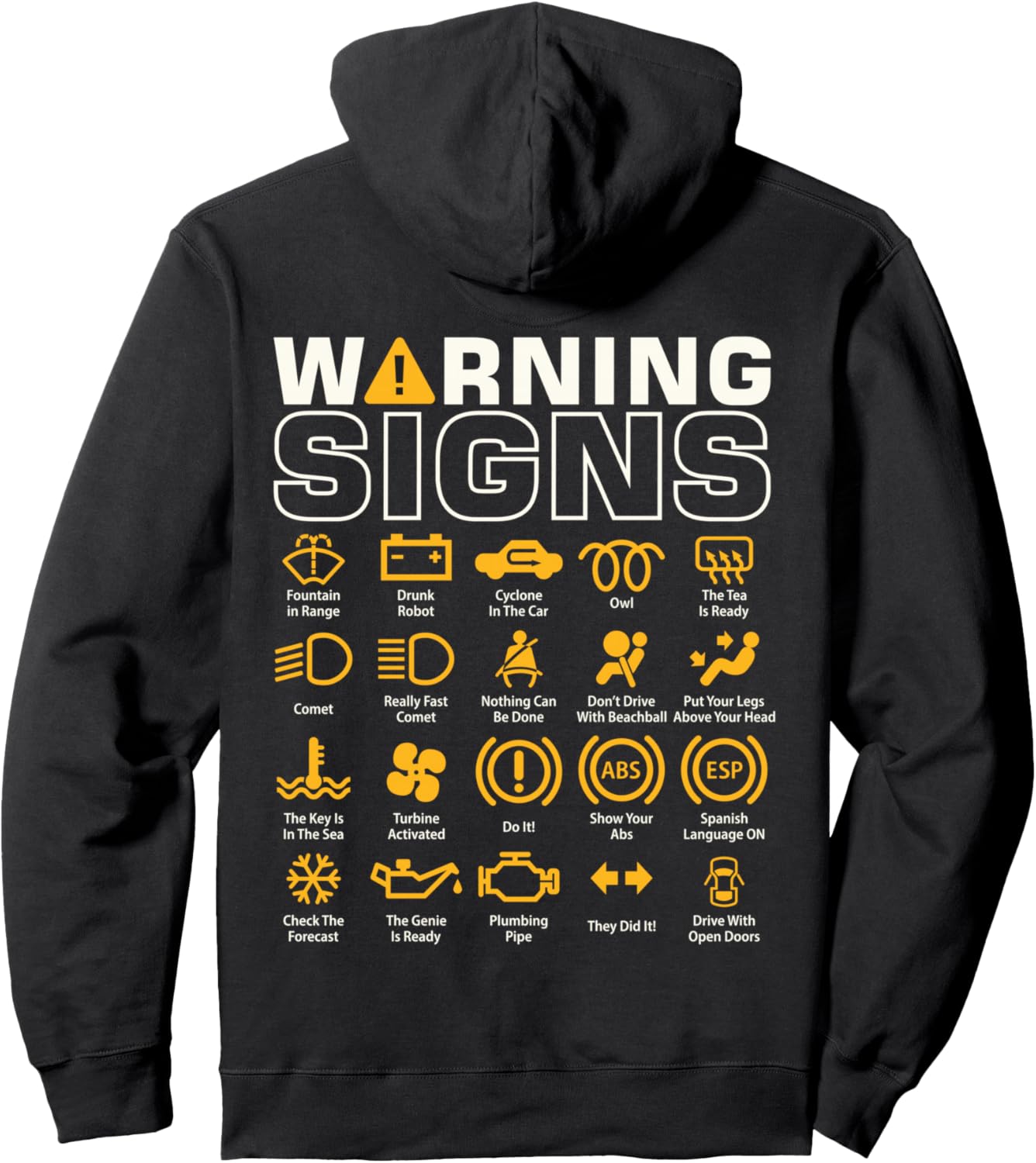 Funny Dashboard Driving Warning Signs Auto Mechanic Driver Pullover Hoodie