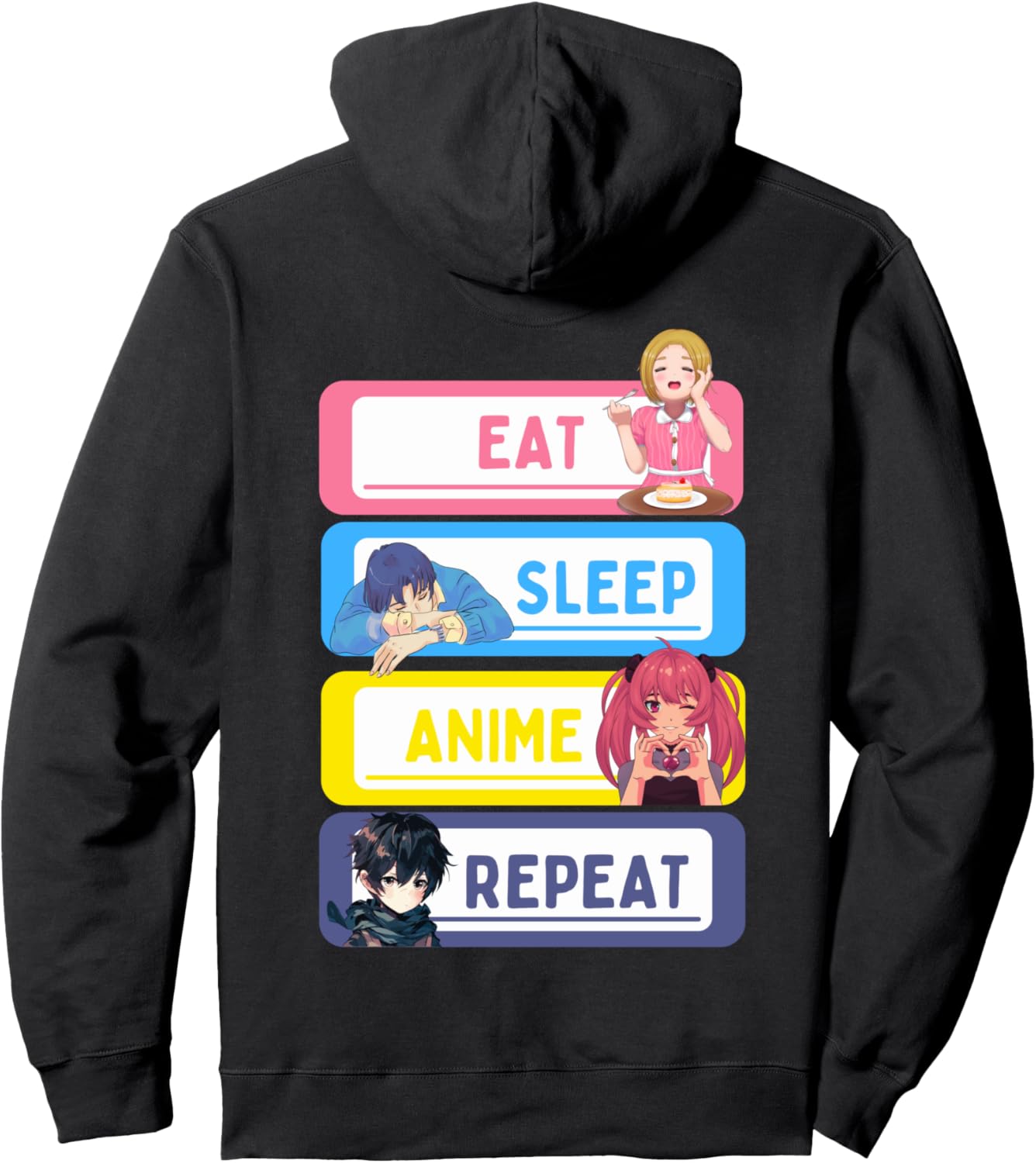 eat sleep anime repeat, anime anime, anime stuff Pullover Hoodie
