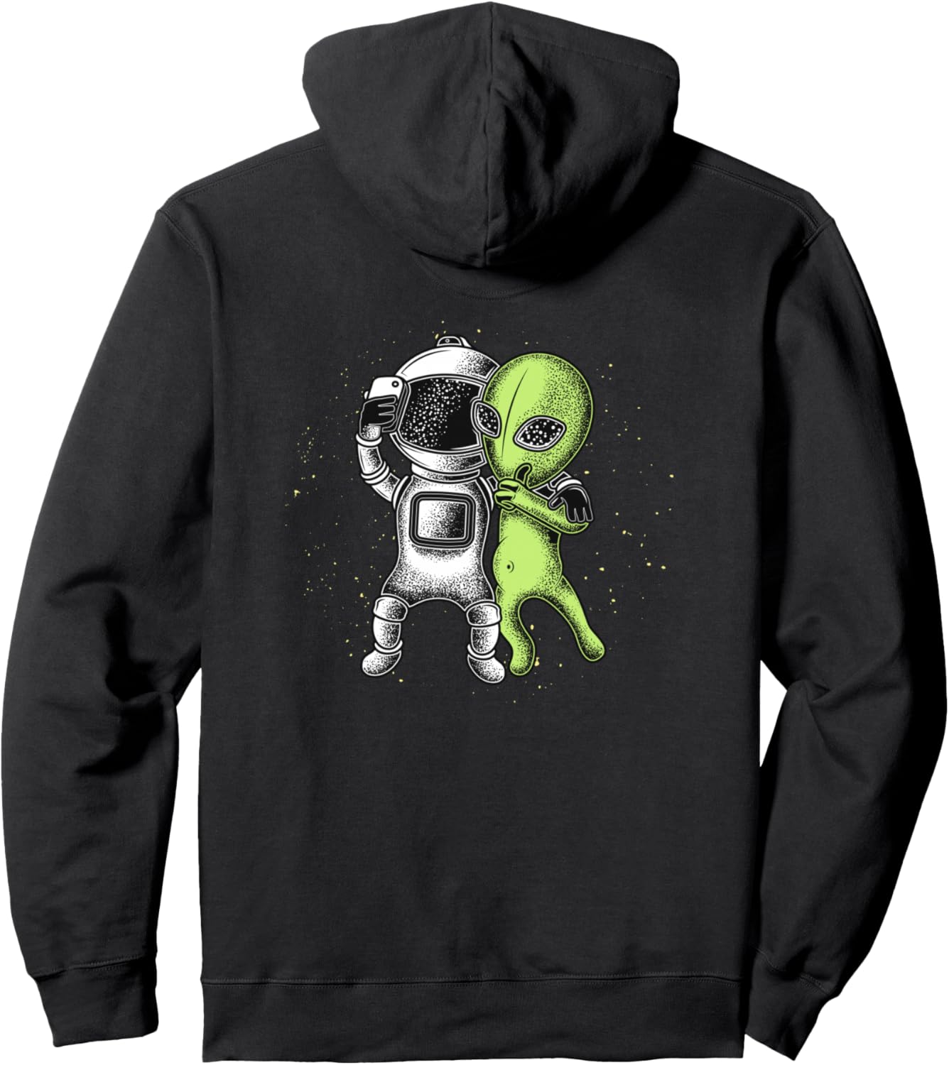 Alien Selfie Retro Style Funny Astronaut & Alien Pullover Hoodie