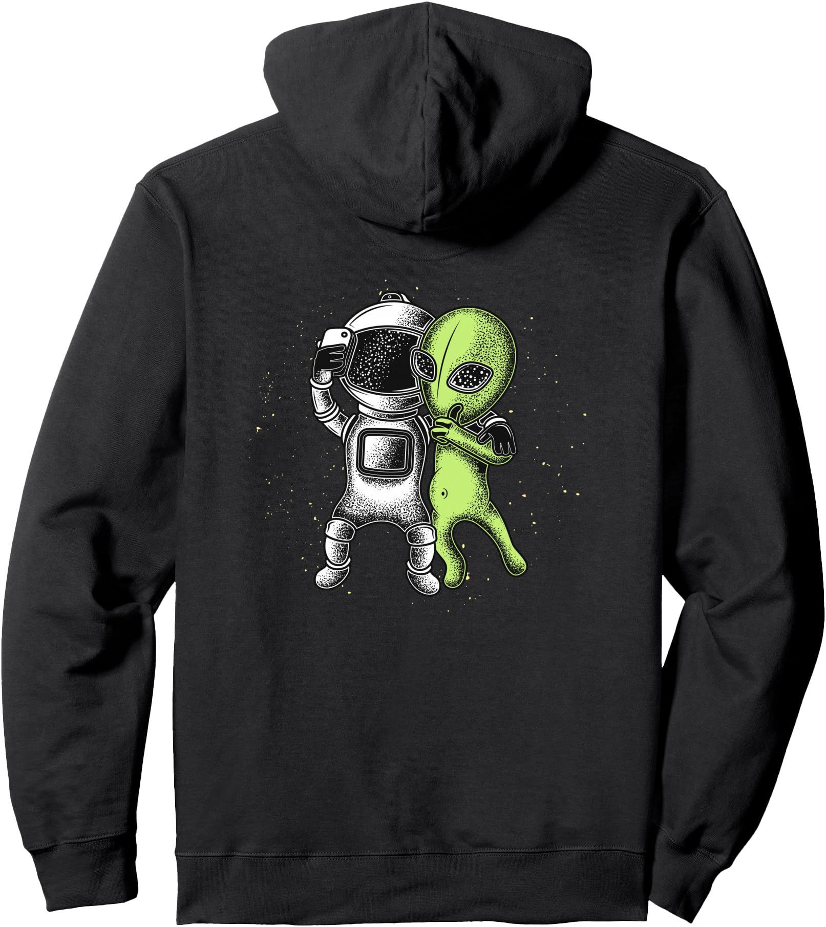Alien Selfie Retro Style Funny Astronaut & Alien Pullover Hoodie