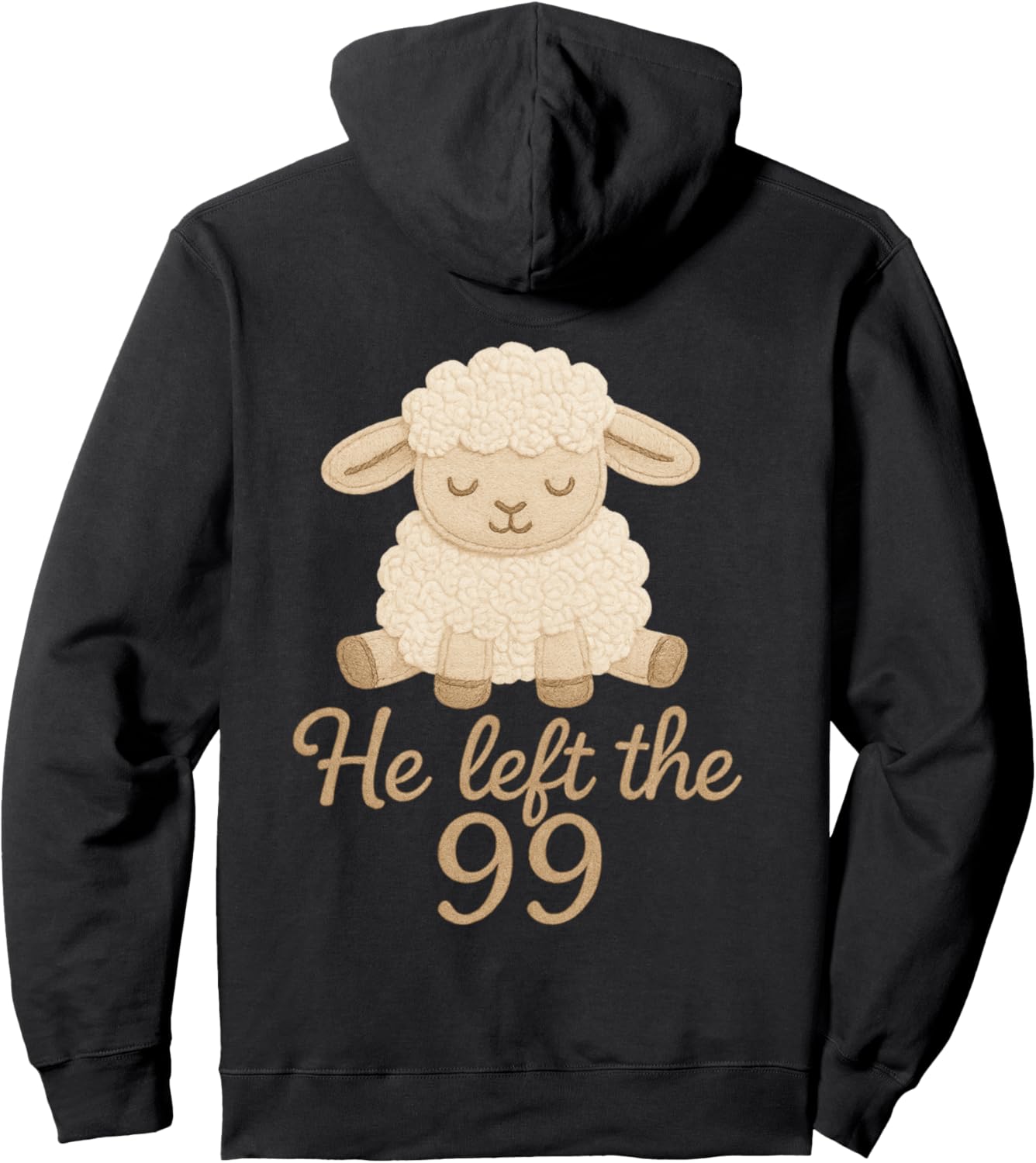 He Left The 99 Minimalist Lost Sheep Christian Faith Pullover Hoodie