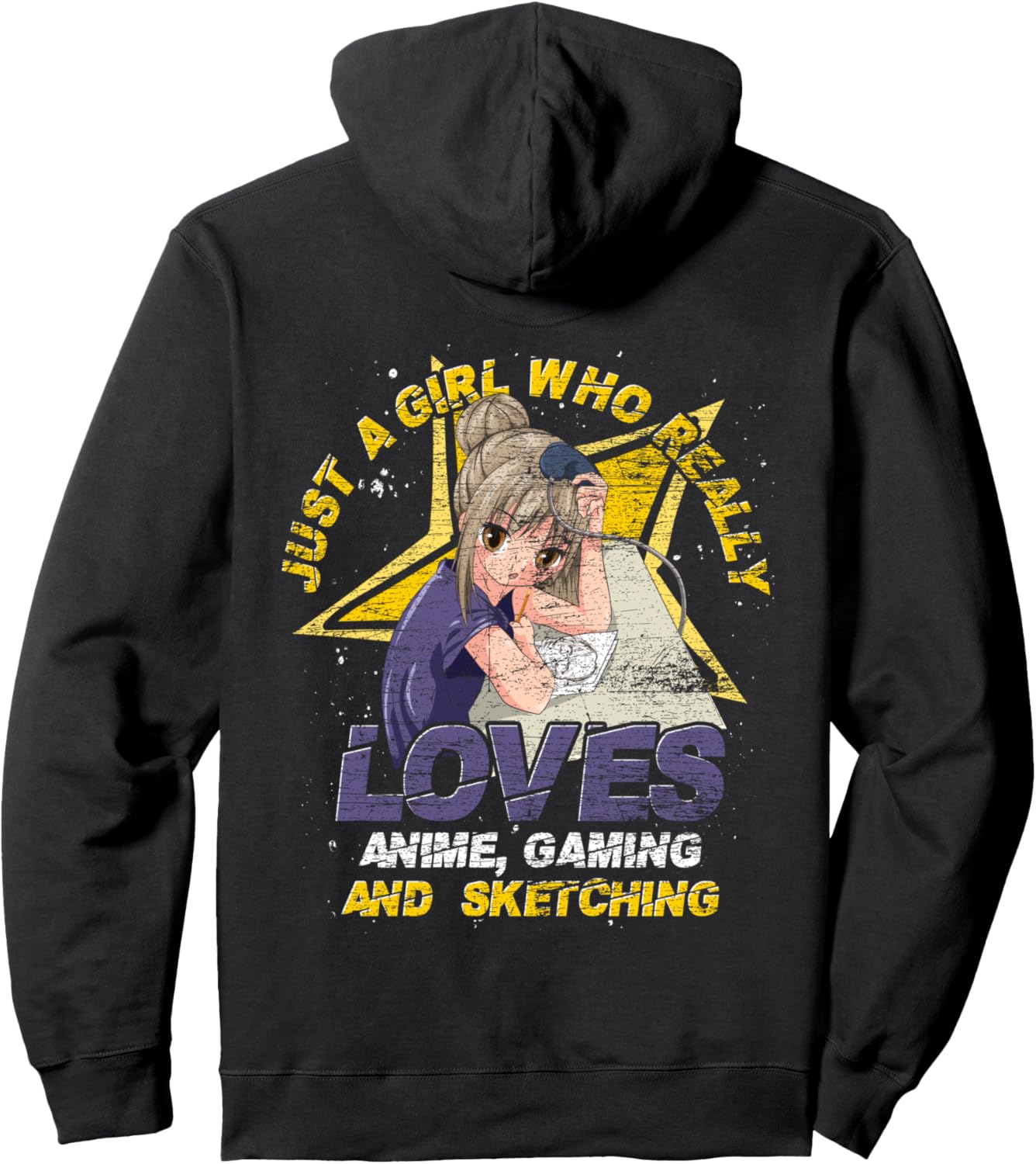 Gaming Otaku Manga Sketching Gamer Girls Women Anime Pullover Hoodie