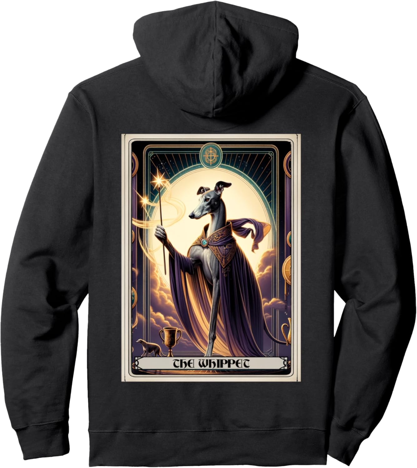 The Whippet Tarot Card Dog Pullover Hoodie