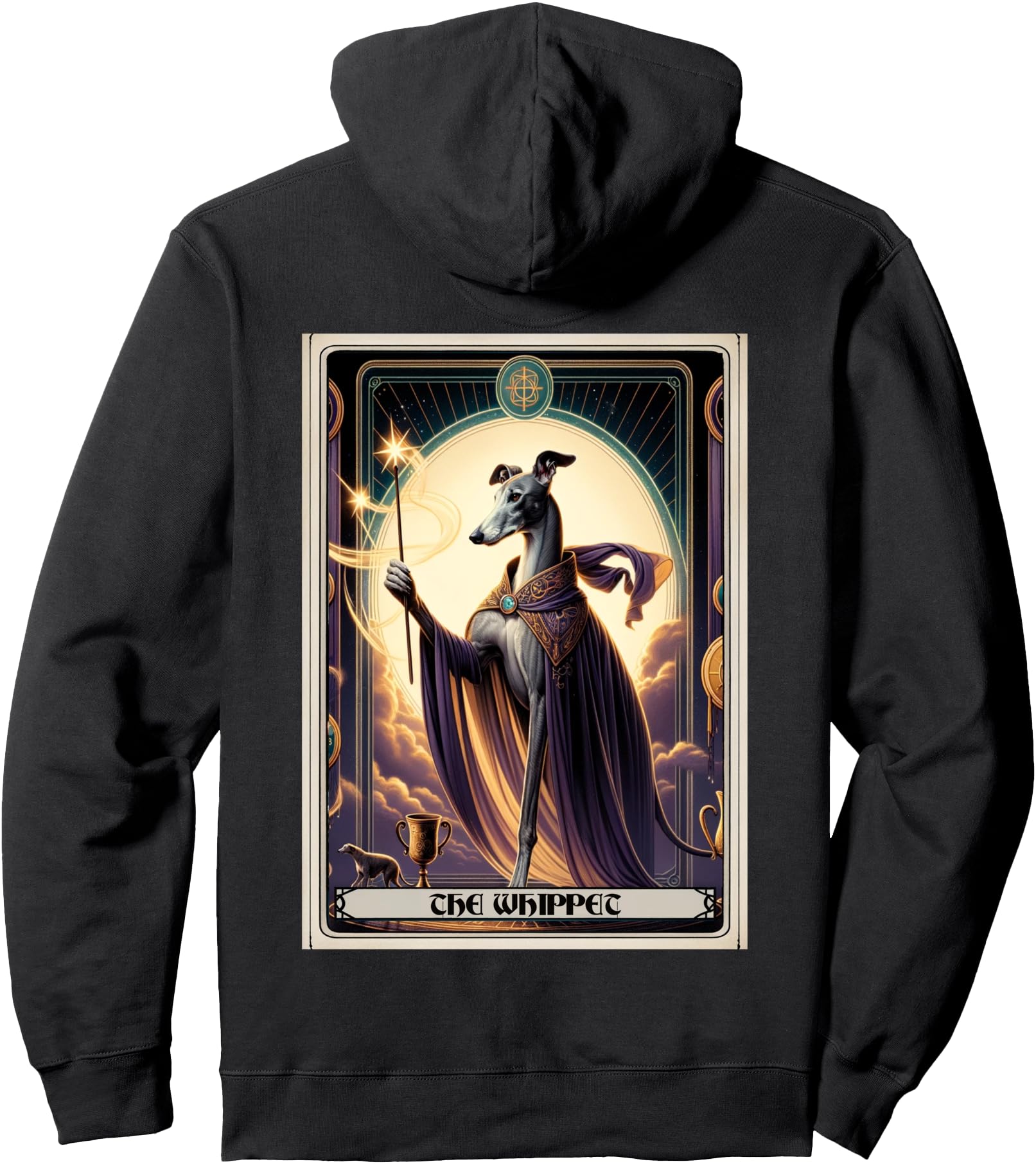 The Whippet Tarot Card Dog Pullover Hoodie