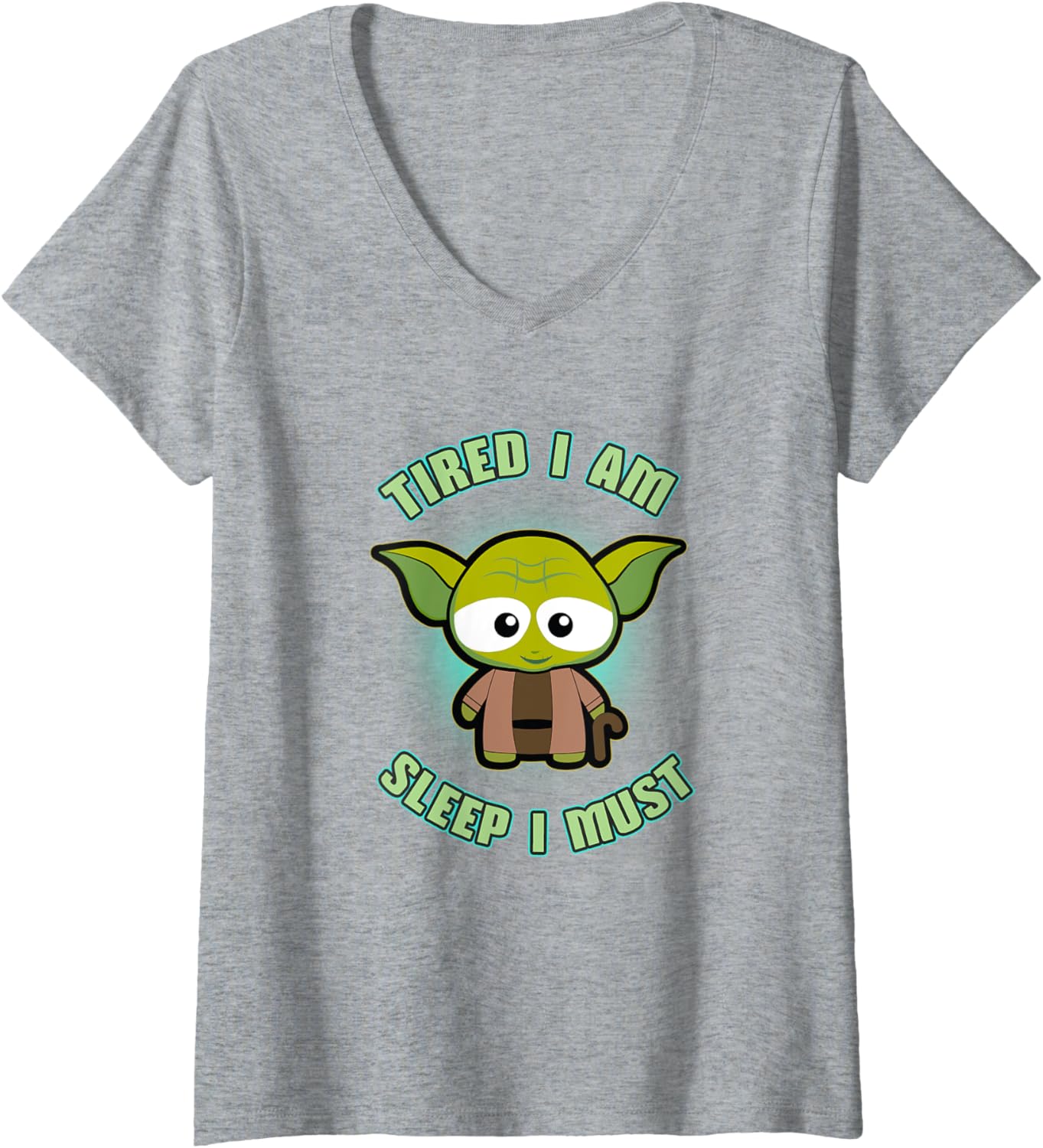 Star Wars Classic Tired I Am Sleep I Must Chibi Yoda V-Neck