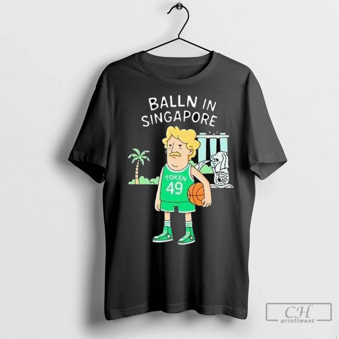 Balln Singapore Token Basketball Long Sleve T Shirts Tee Trendy Outfit