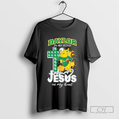 Baylor Bears Football My Veins Jesus My Heart Hoodie Elegant Design