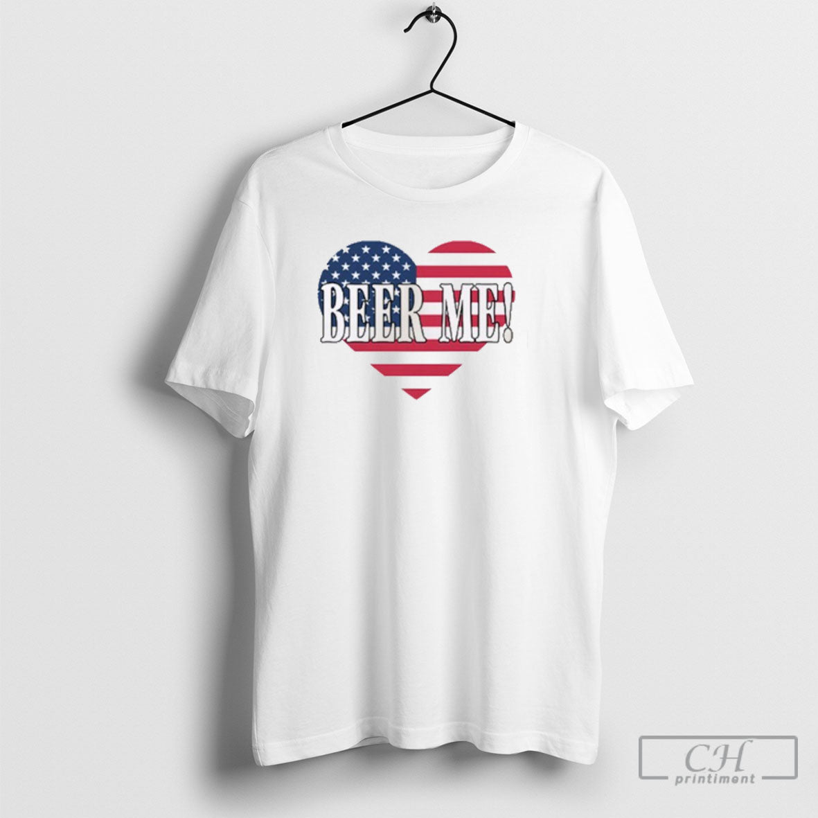 Beer Me Heart American Flag TShirt Trendy Look