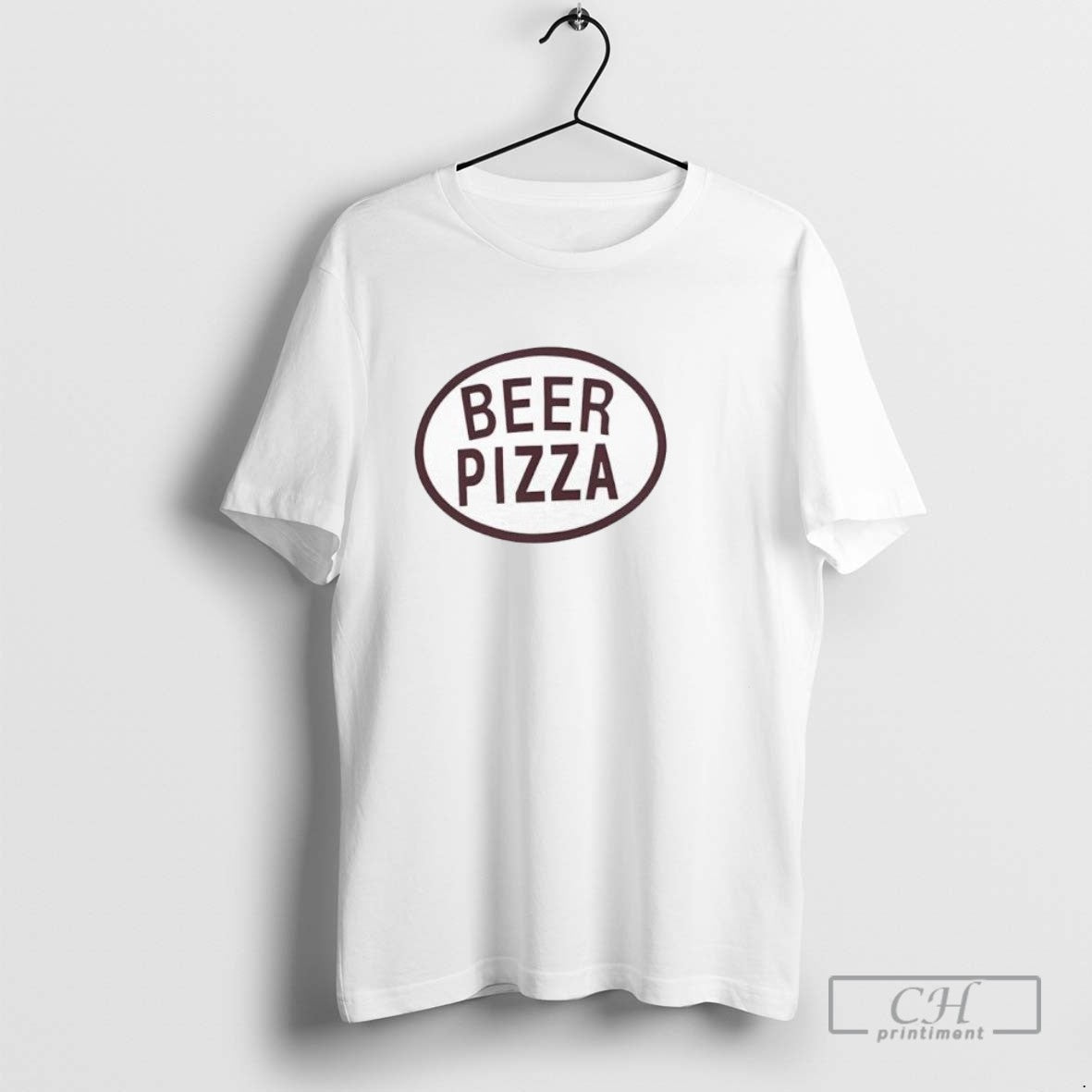 Beer Pizza Ladies Shirt Retro Design