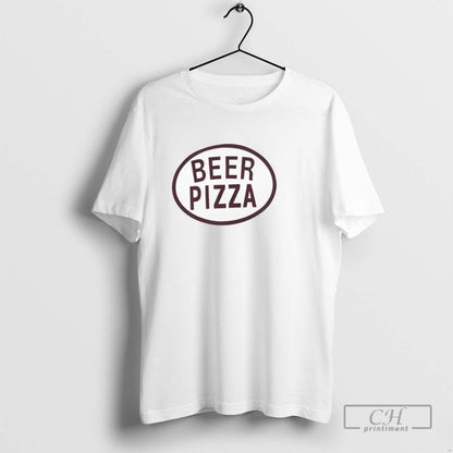 Beer Pizza Ladies Shirt Retro Design