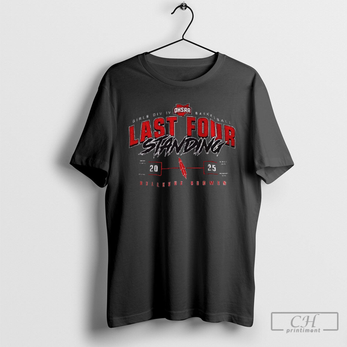 Bellevue Redmen 2025 Ohsaa Basketball D4 Last Four Standing Hoodie