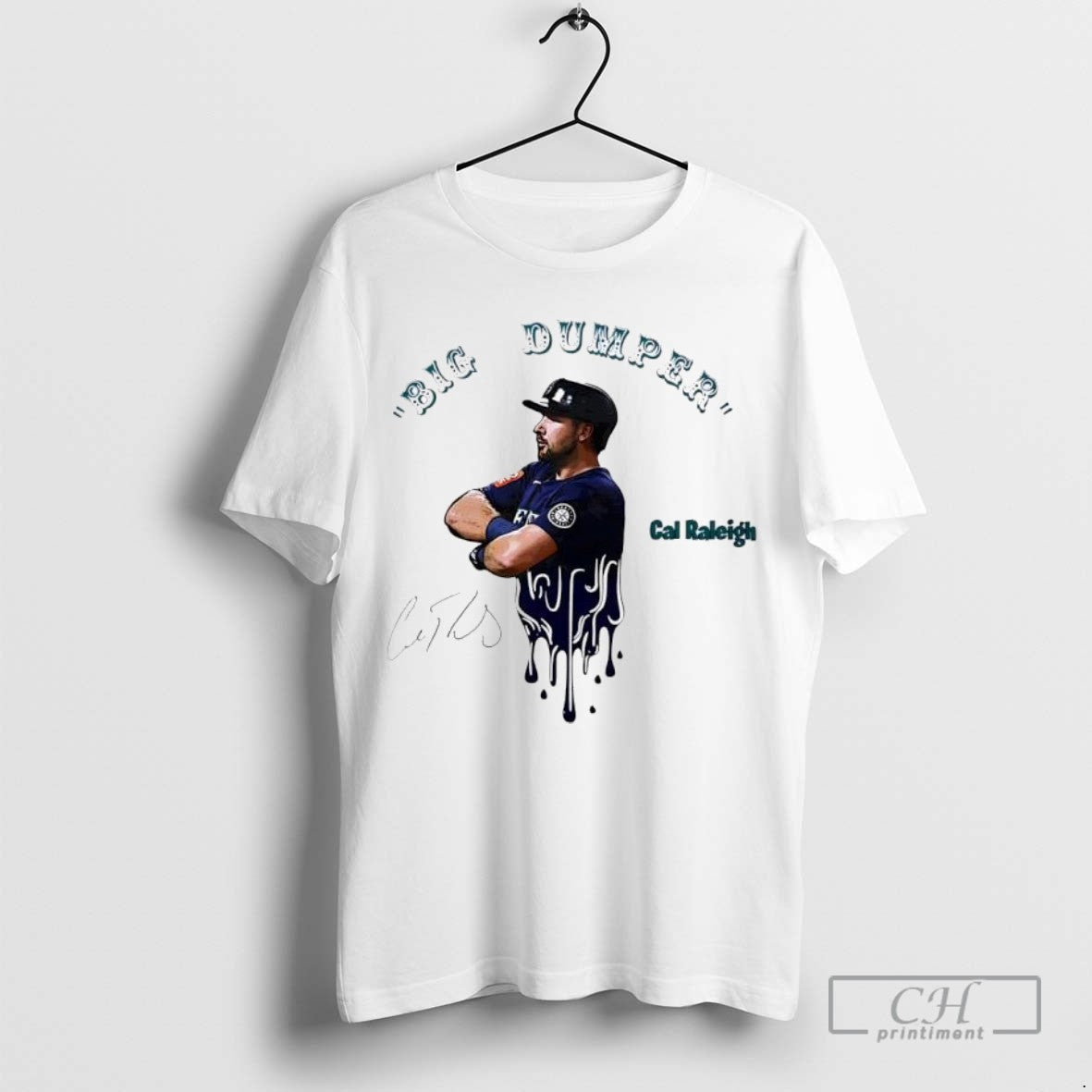 Big Dumper Cal Raleigh Signature Seattle Mariners Ladies Tee Retro
