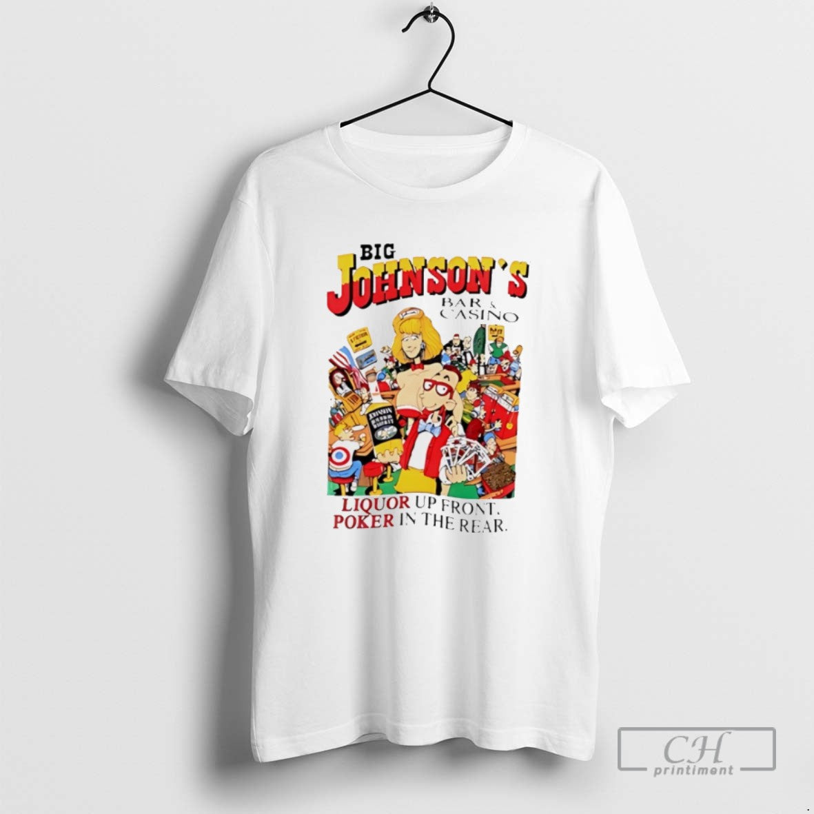 Big Johnson Bar Casino Liquor Up Front Poker Rear T Shirts Tank Top