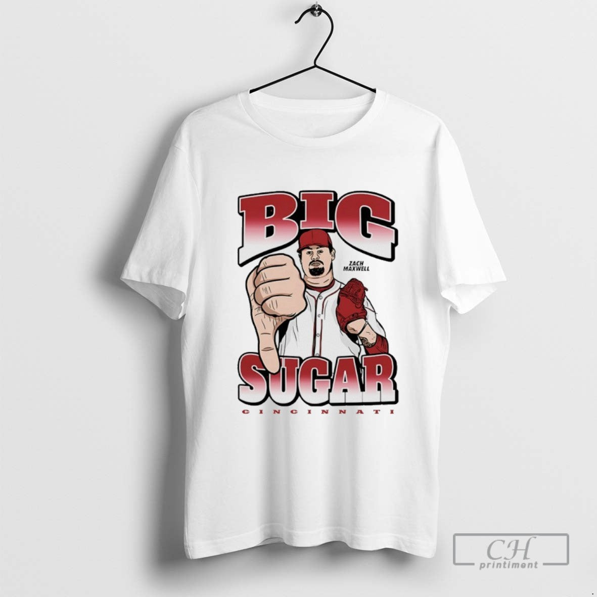 Big Sugar Zach Maxwell Cincinnati Reds Thumbs Down Long Sleeve