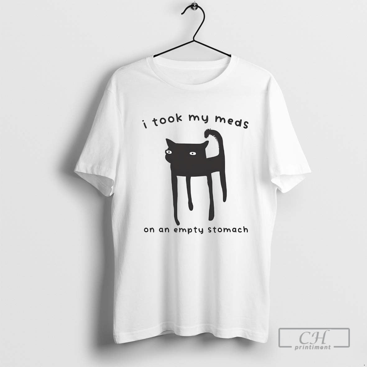 Black Cat I Took My Meds Empty Stomach Hoodie Modern Design