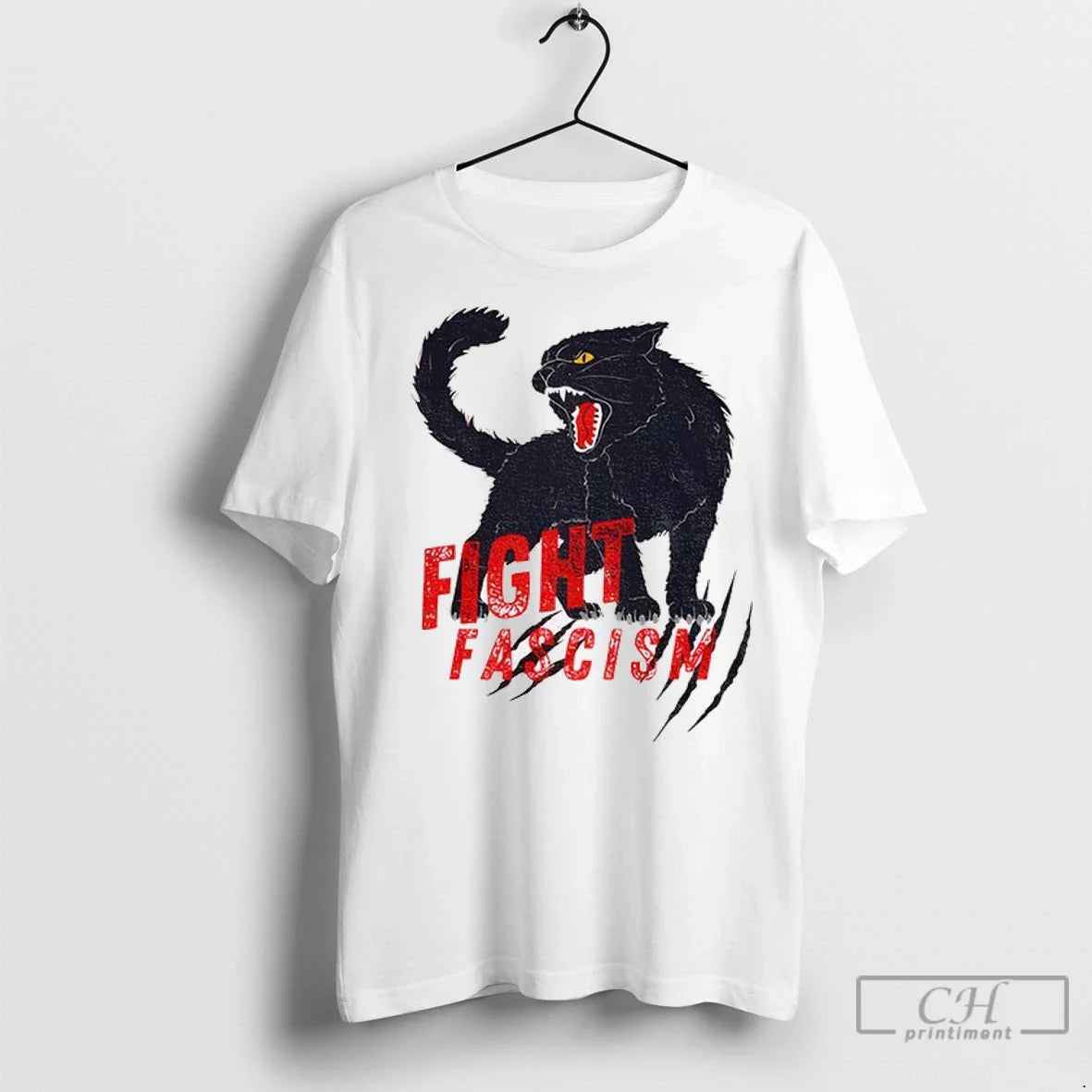 Black Cat Fight Fascism Antifascism Anti Fascism T Shirts Tank Top