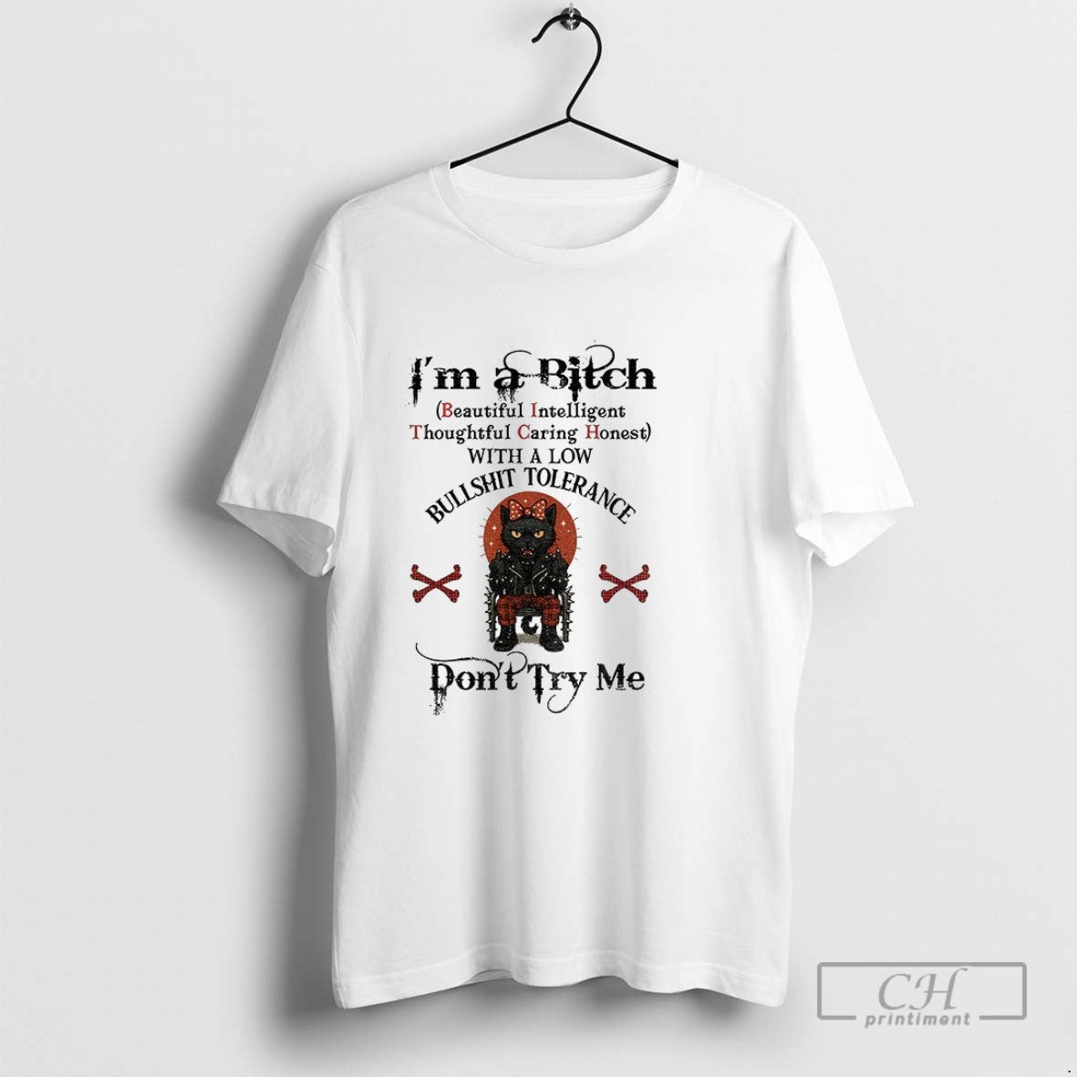 Black Cat Middle Finger Im Bitch Beautiful Intelligent Thoughtful