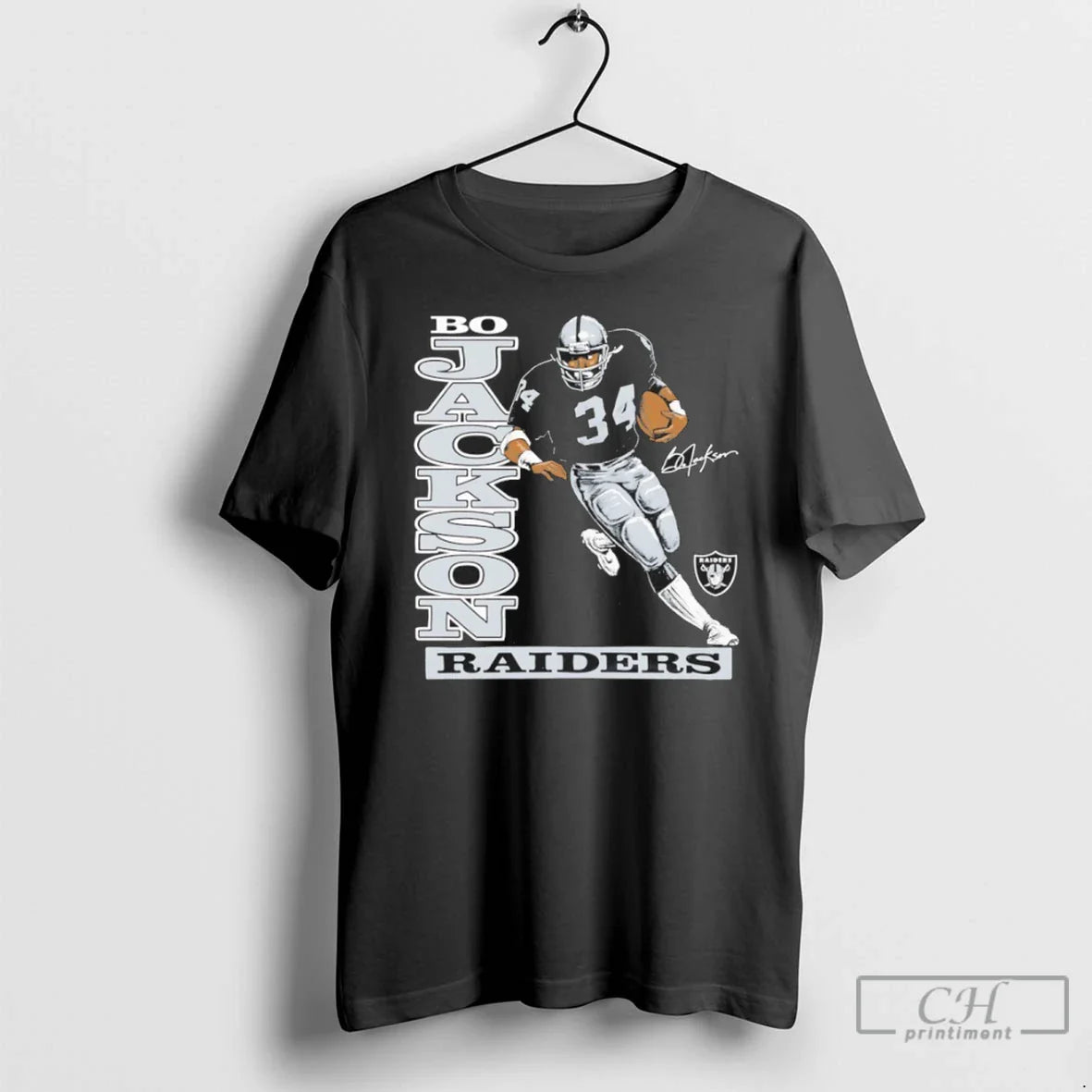 Bo Jackson Las Vegas Raiders Player Signature Caricature T Shirts