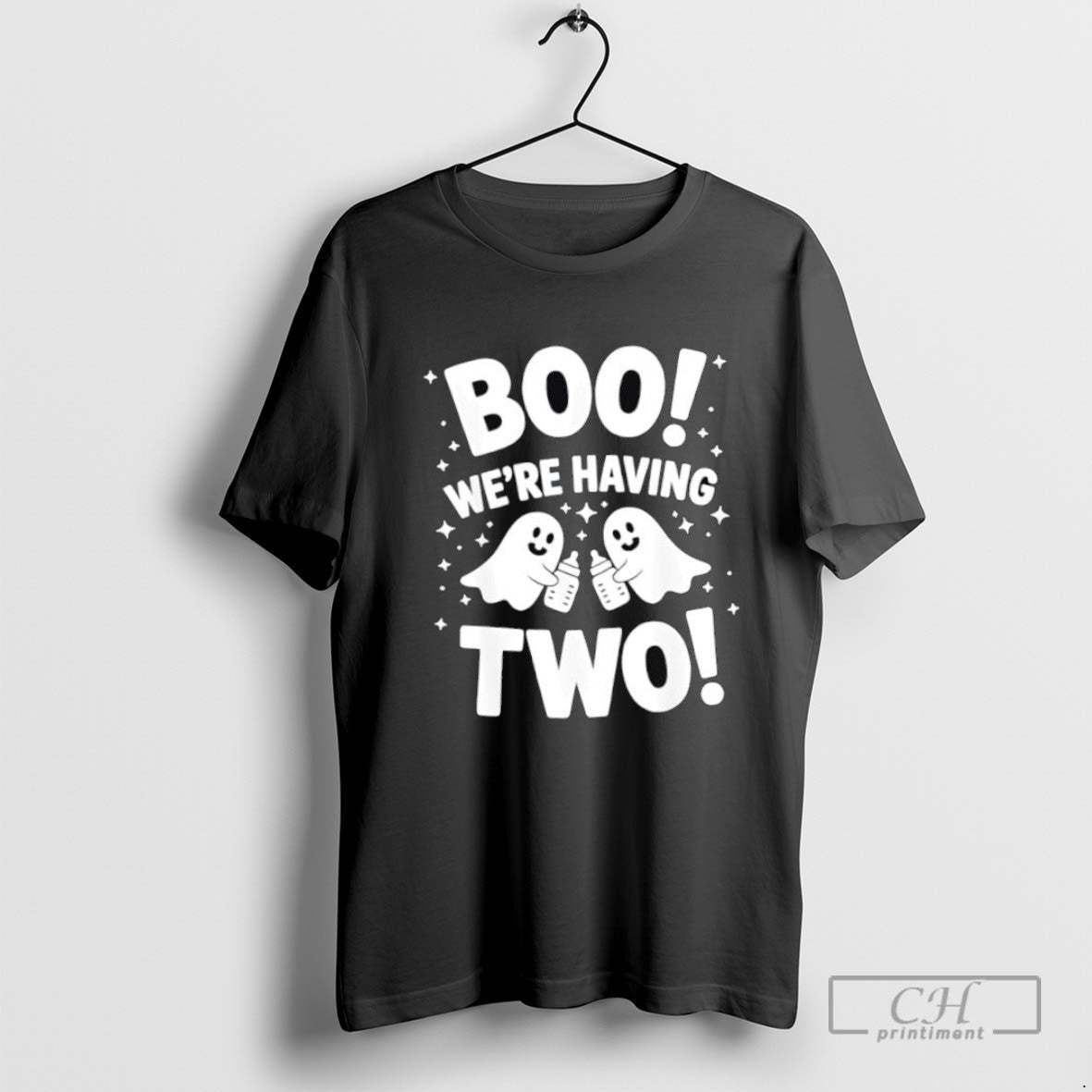 Boo Were Having Two Ghost Twins Halloween Reveal Tee Vintage Outfit