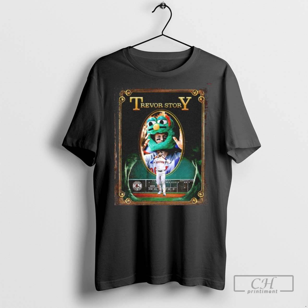 Boston Red Sox Trevor Story Mascot Artistic Baseball T Shirts Tee