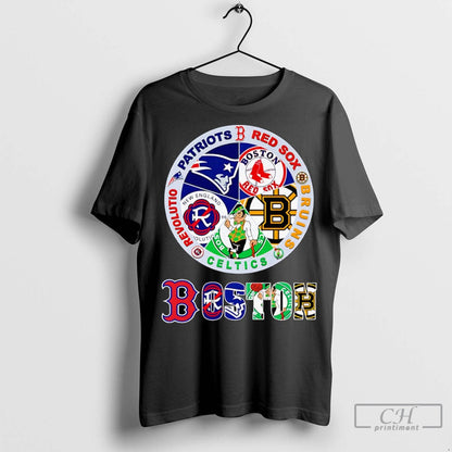 Boston Sports Patriots Red Sox Bruins Celtics Revolution Logo T