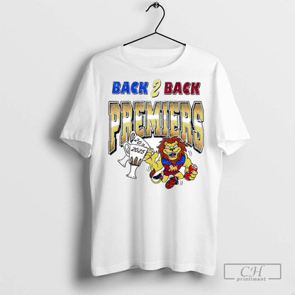 Brisbane Lions 2025 Afl Back 2 Back Premiers Champions T Shirts Tee